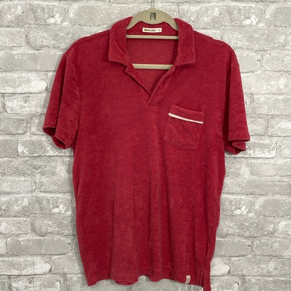 Marine Layer Terry Out Polo in Baked Apple